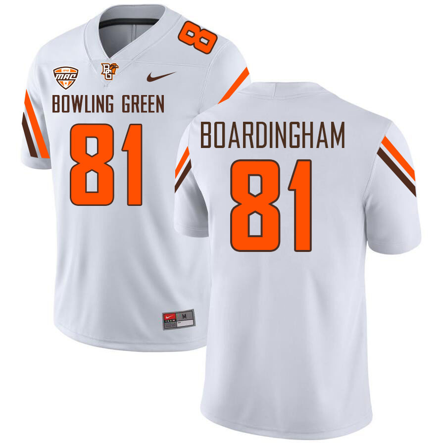 Bowling Green State Falcons #81 Arlis Boardingham College Football Jerseys Stitched-White